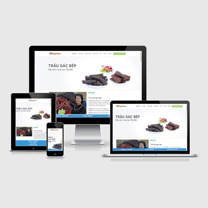 Thiết kế mẫu website bán thịt trâu