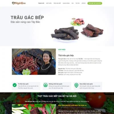 Thiết kế mẫu website bán thịt trâu