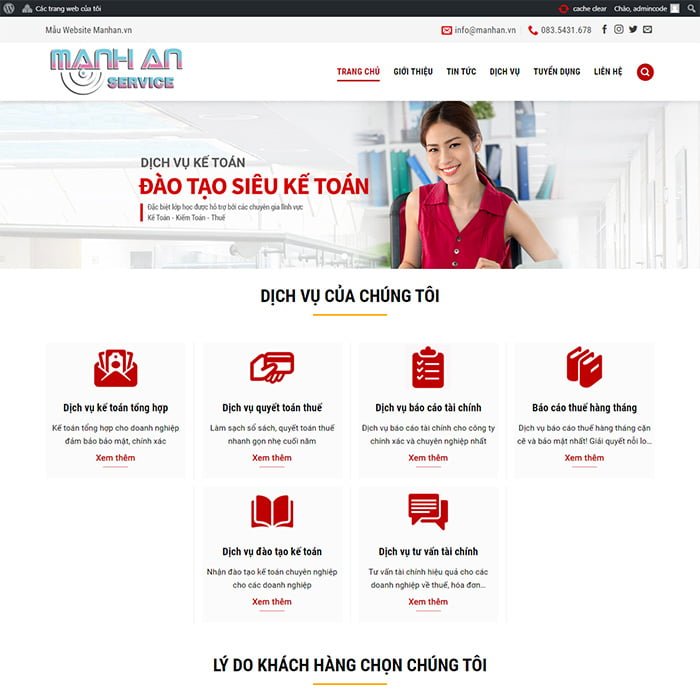 Thiết kế mẫu website công ty kế toán