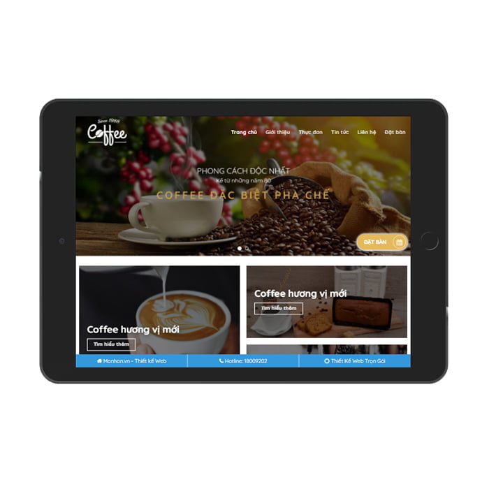 Thiết kế mẫu website cửa hàng cafe