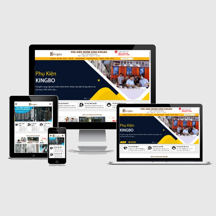 Thiết kế mẫu website phụ kiện nhôm kính