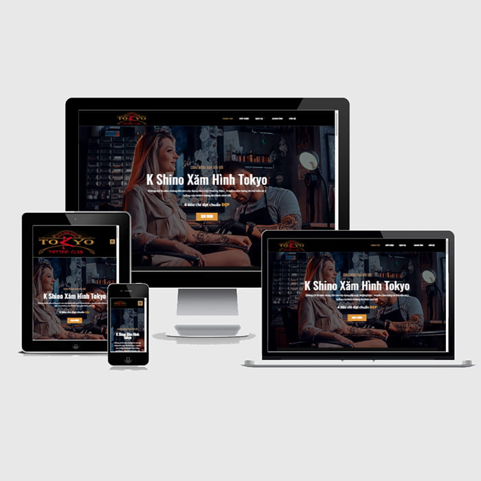 Thiết kế mẫu website phun xăm nghệ thuật