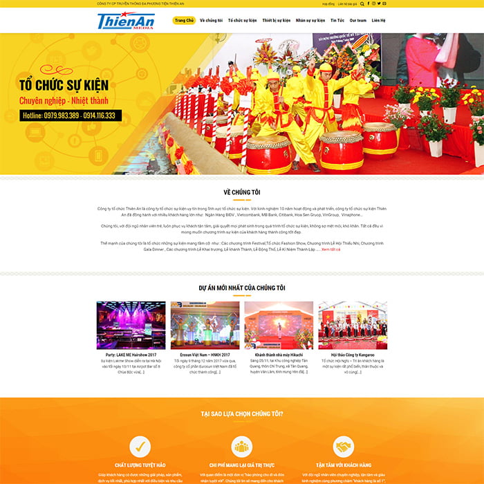 Thiết kế trang web tổ chức sự kiện