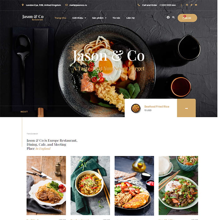 Thiết kế web kinh doanh nhà hàng