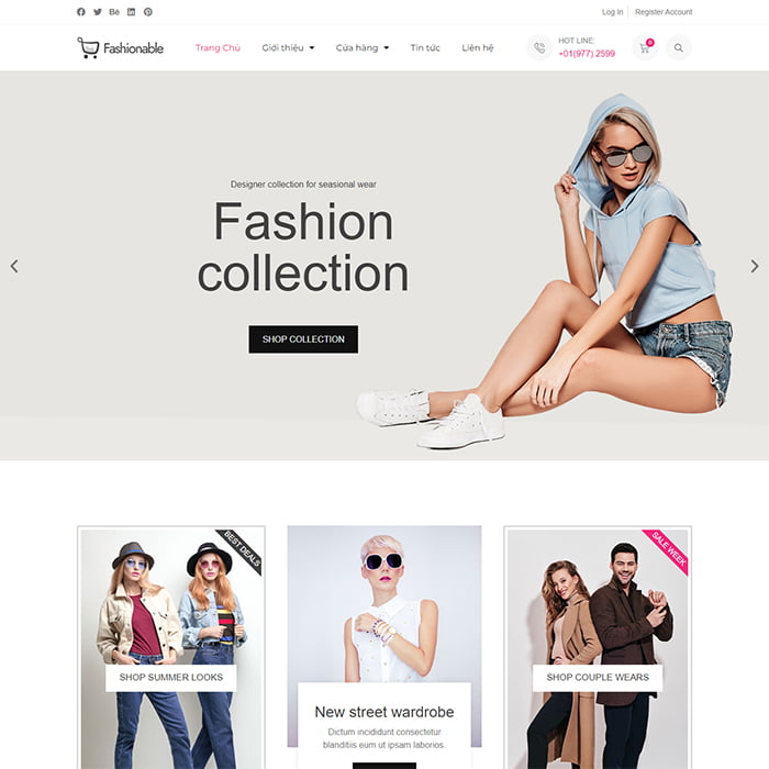 Thiết kế web sản phẩm thời trang