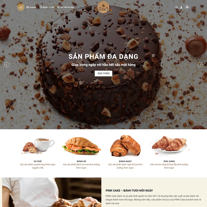 Thiết kế website bán bánh ngọt