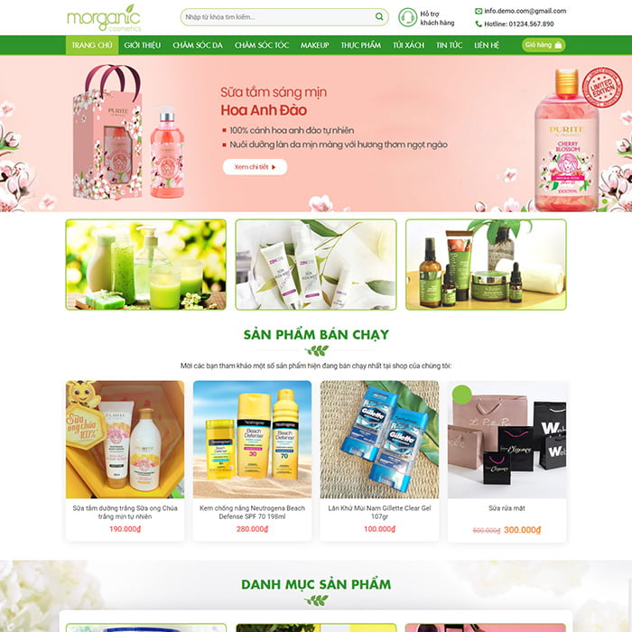 Thiết kế website bán mỹ phẩm