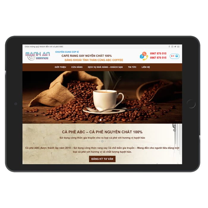 Thiết kế website bán nguyên liệu cafe