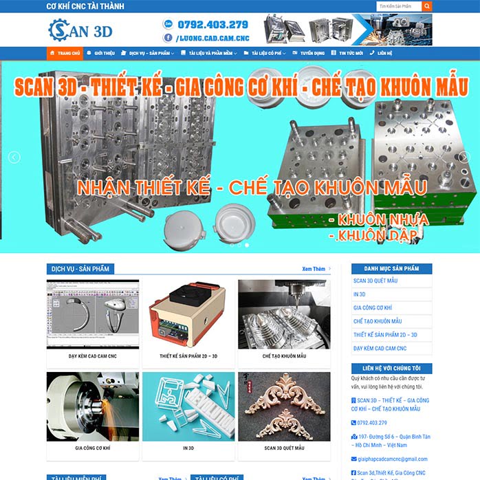 Thiết kế website cơ khí CNC