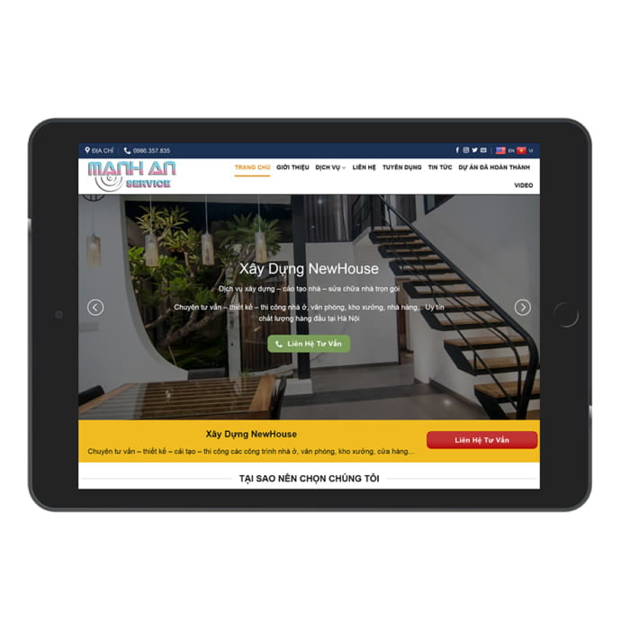 Thiết kế website dịch vụ cải tạo nhà