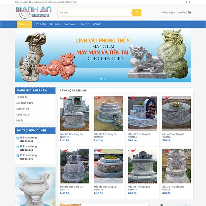 Thiết kế website dịch vụ đá mỹ nghệ