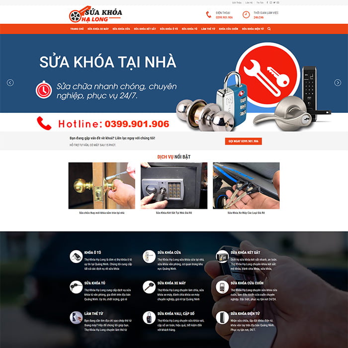 Thiết kế website dịch vụ sửa khóa