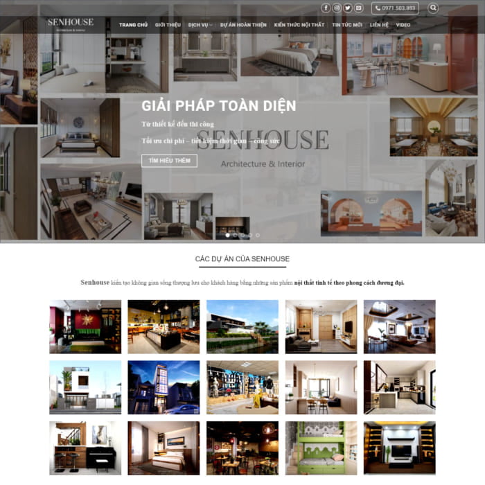Thiết kế website kiến trúc nội thất trọn gói