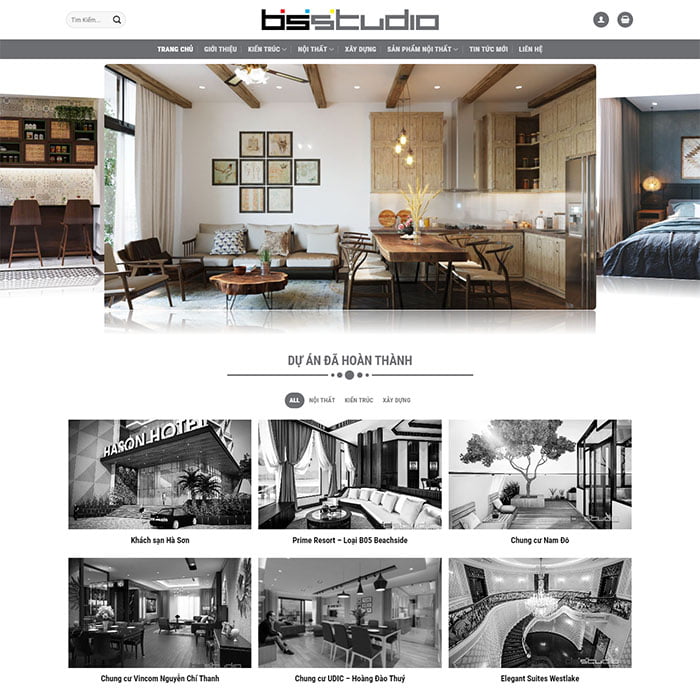 Thiết kế website kiến trúc nội thất văn phòng