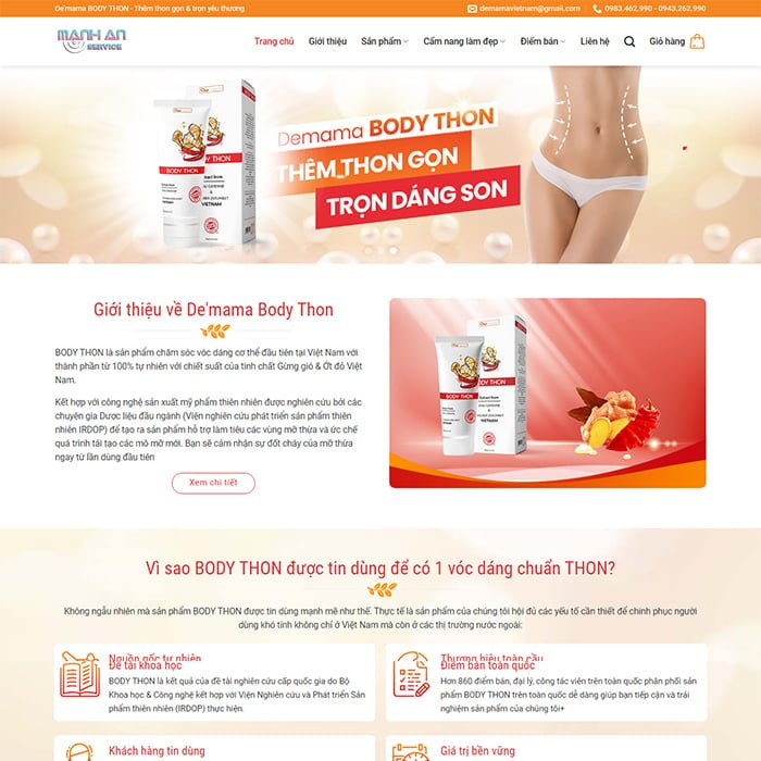 Thiết kế website kinh doanh thuốc giảm cân