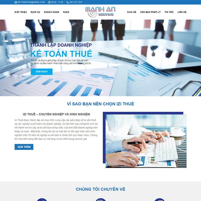 Thiết kế website thành lập công ty kế toán