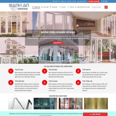 Thiết kế website thi công cửa nhôm kính