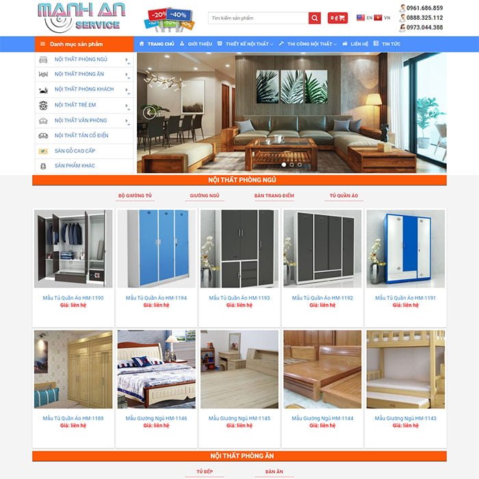 Thiết kế website thiết kế thi công nội thất