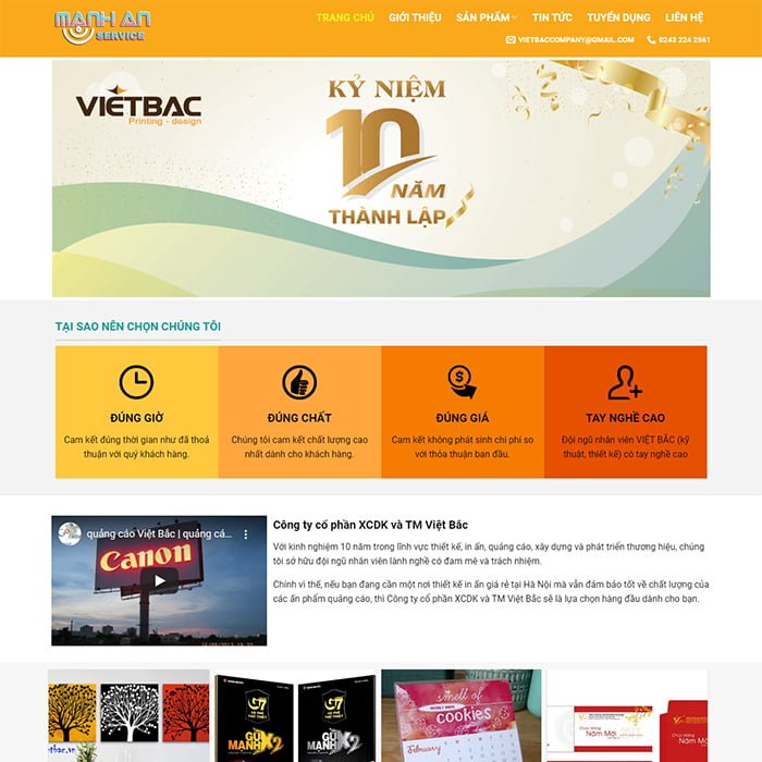 Thiết website dịch vụ in ấn chuyên nghiệp