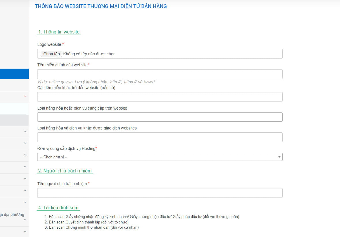 Hướng dẫn đăng kí website bán hàng với bộ công thương