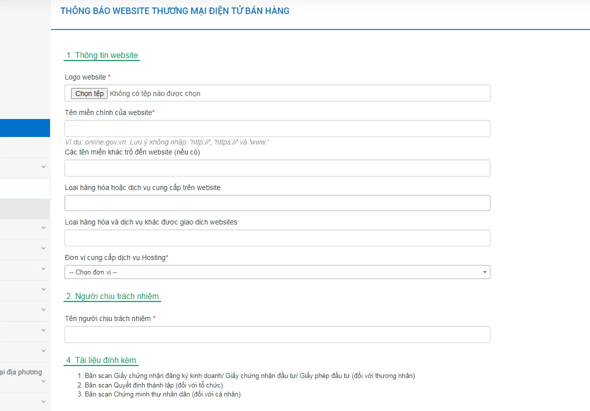 Hướng dẫn đăng kí website bán hàng với bộ công thương