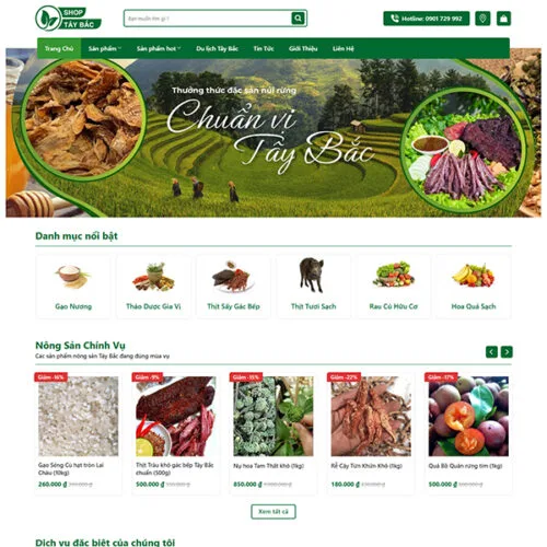 Thiết Kế Website Đặc Sản Miền Bắc MA-691
