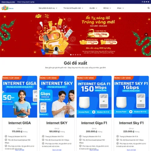 Thiết Kế Website Dịch Vụ Viễn Thông FPT MA-696