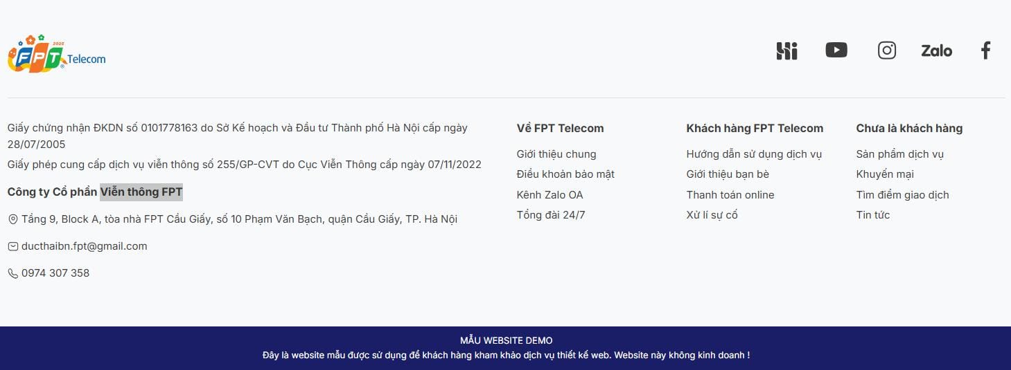 Thiết Kế Website Dịch Vụ Viễn Thông FPT MA-696