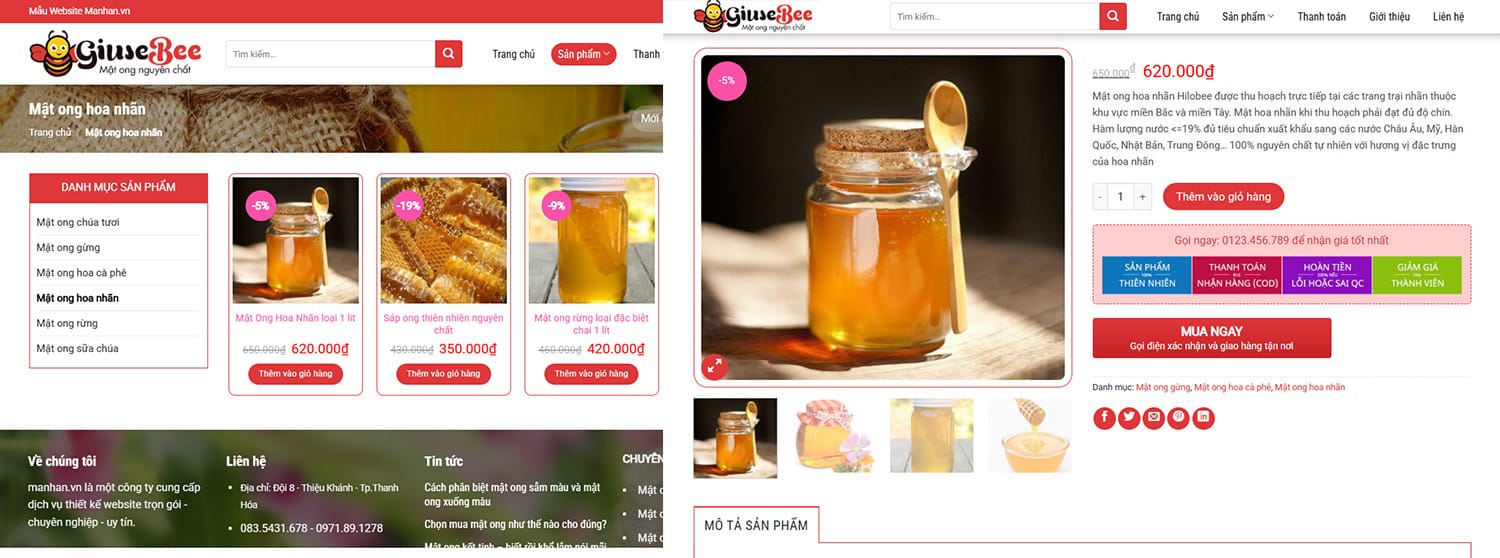 Thiết kế Website Mật ong Hoa Nhãn - Câu Chuyện Của Một Sản Phẩm Từ Thiên Nhiên