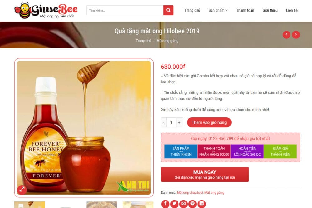 Thiết kế Website Mật ong Sữa Chúa - Mở Rộng Thị Trường và Xây Dựng Thương Hiệu Bền Vững