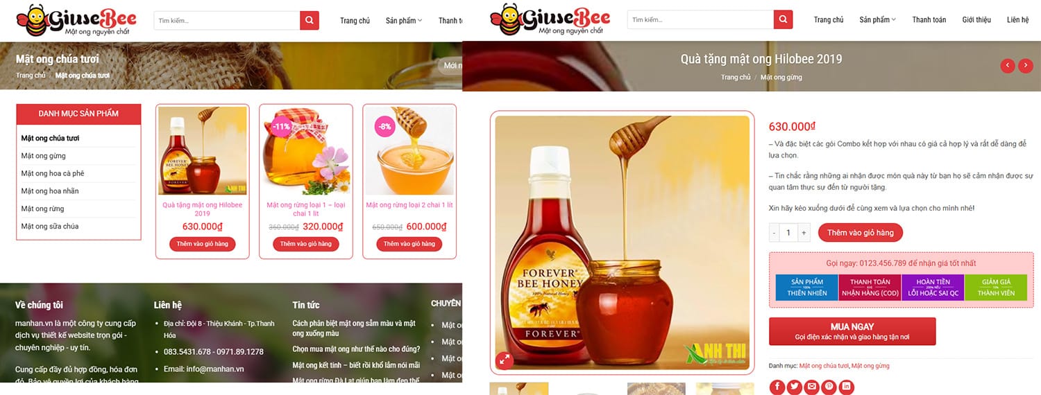 Thiết kế Website Mật ong Sữa Chúa - Mở Rộng Thị Trường và Xây Dựng Thương Hiệu Bền Vững