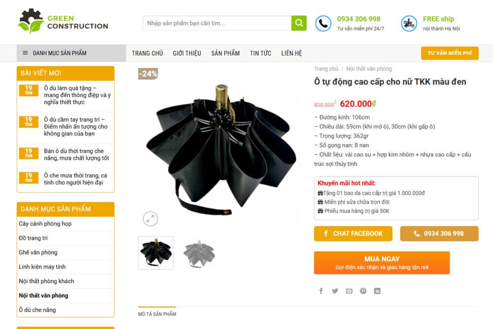 Thiết Kế Website Ô Dù Che Nắng - Hướng Dẫn Chi Tiết Tạo Ra Một Cửa Hàng Online Hiệu Quả