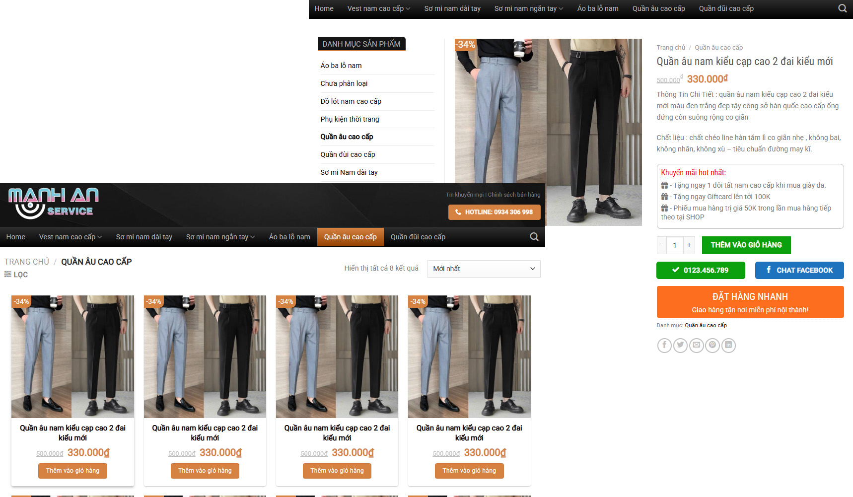 Thiết Kế Website Quần Âu Cao Cấp - Xây Dựng Không Gian Thời Trang Đẳng Cấp Trực Tuyến