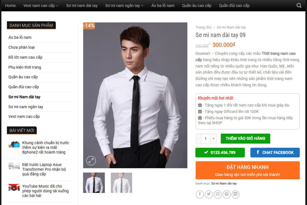 Thiết Kế Website Sơ Mi Nam Dài Tay: Tạo Ấn Tượng Mạnh Mẽ Và Khẳng Định Thương Hiệu