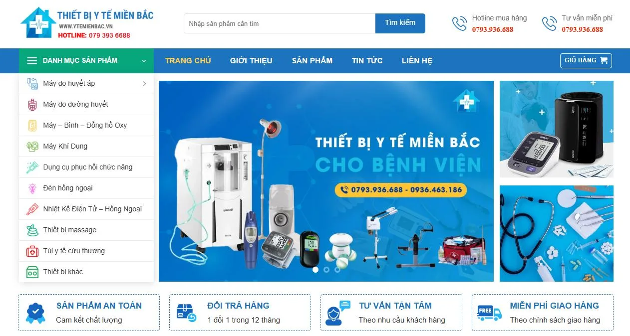 Thiết Kế Website Thiết Bị Y Tế MA-689