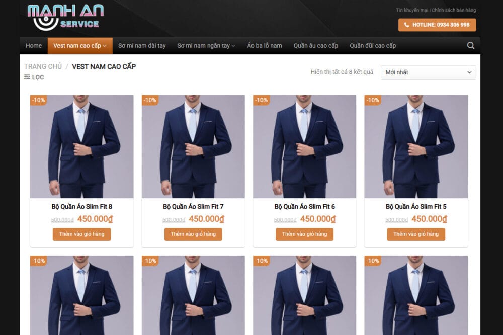 Thiết Kế Website Vest Nam Cao Cấp: Mang Đến Sự Lịch Lãm Và Sang Trọng