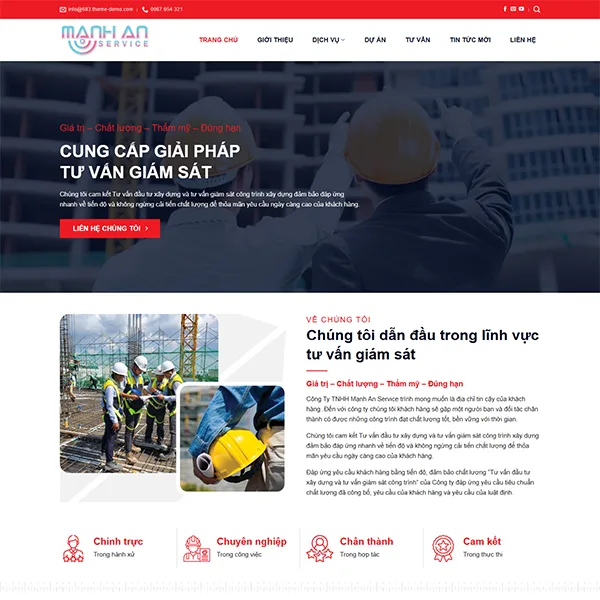 Thiết Kế Website Xây Dựng MA-683