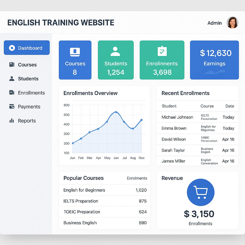 Thiết Kế Website Đào Tạo Tiếng Anh | Chuẩn SEO - Giao Diện Hiện Đại