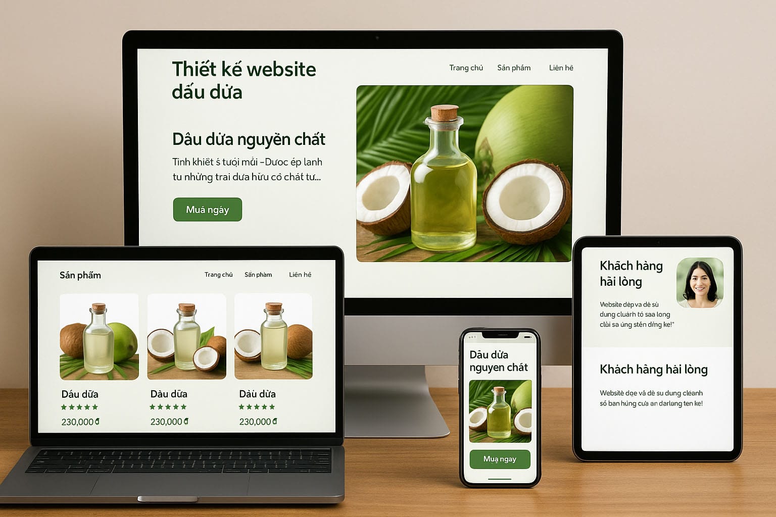 Thiết Kế Website Dầu Dừa Chuẩn SEO, Bán Hàng Hiệu Quả