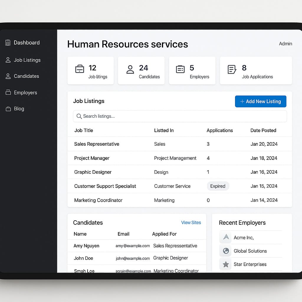 Thiết Kế Website Dịch Vụ Nhân Sự Chuyên Nghiệp – Tăng Khách Hàng