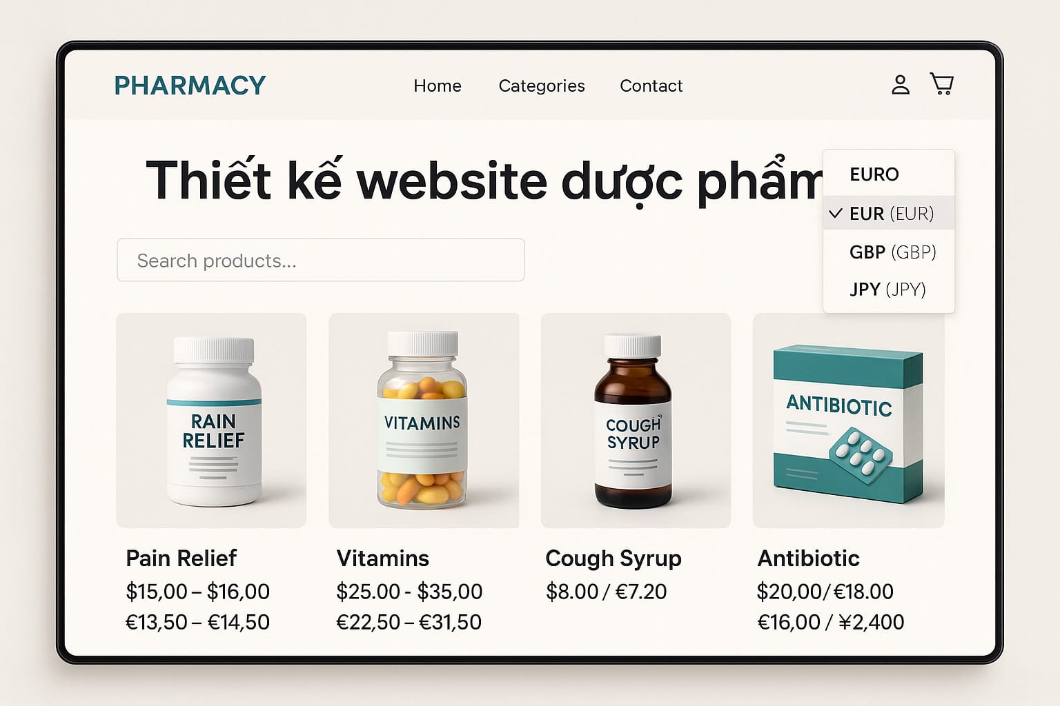 Thiết Kế Website Dược Phẩm – Vươn Xa Trên Nền Tảng Số