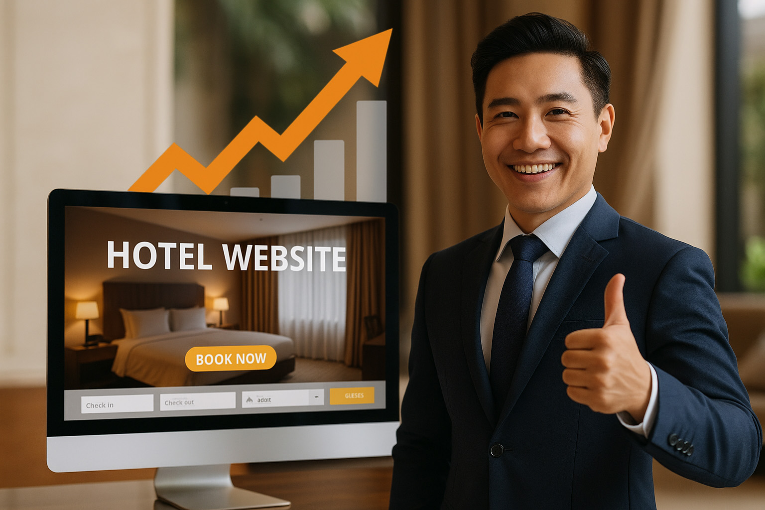 Thiết kế website khách sạn – Doanh thu từ đặt phòng trực tuyến