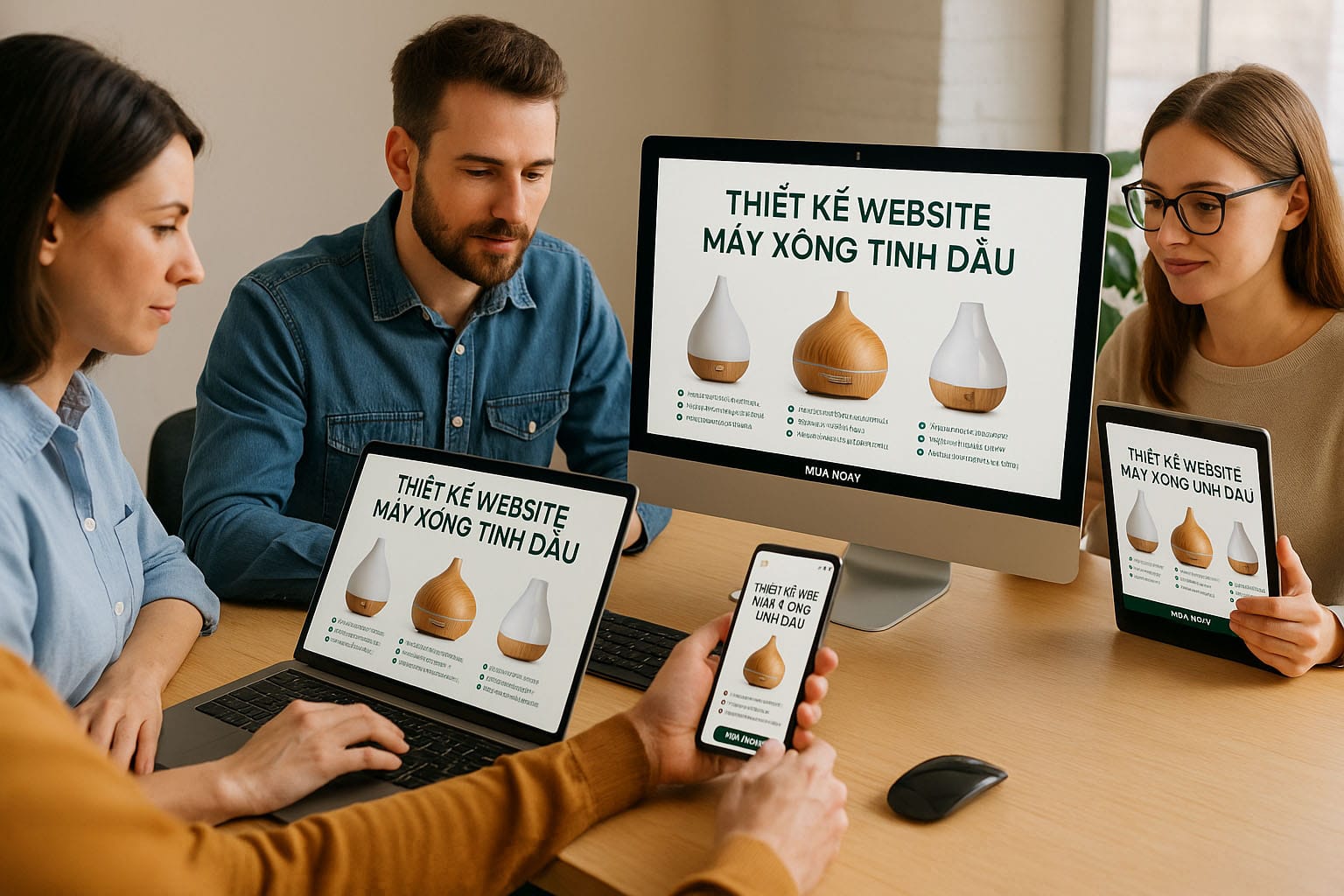 Thiết Kế Website Máy Xông Tinh Dầu – Tối Ưu SEO, Giao Diện Thư Giãn