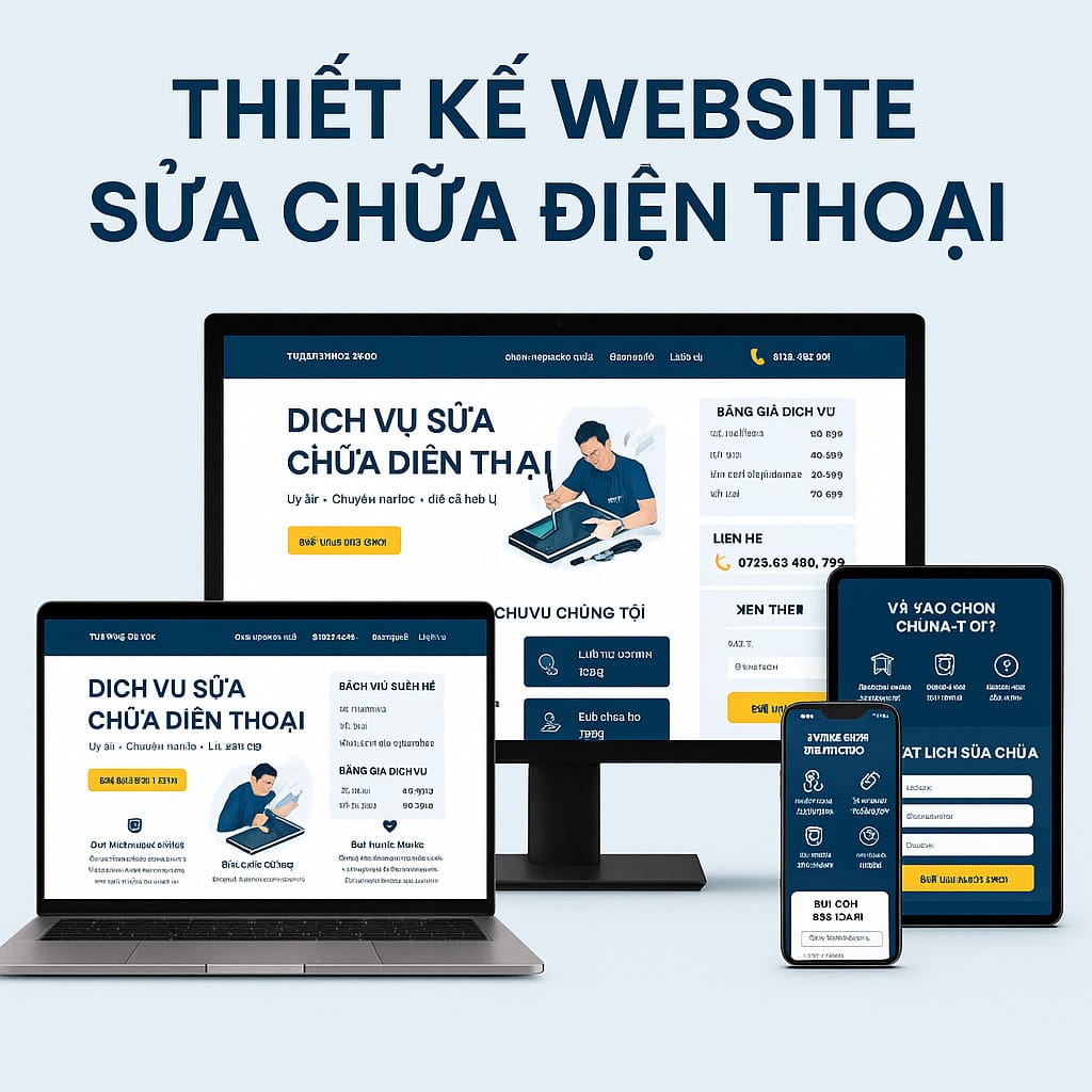 Thiết Kế Website Sửa Chữa Điện Thoại Chuẩn SEO, Giao Diện Đẹp