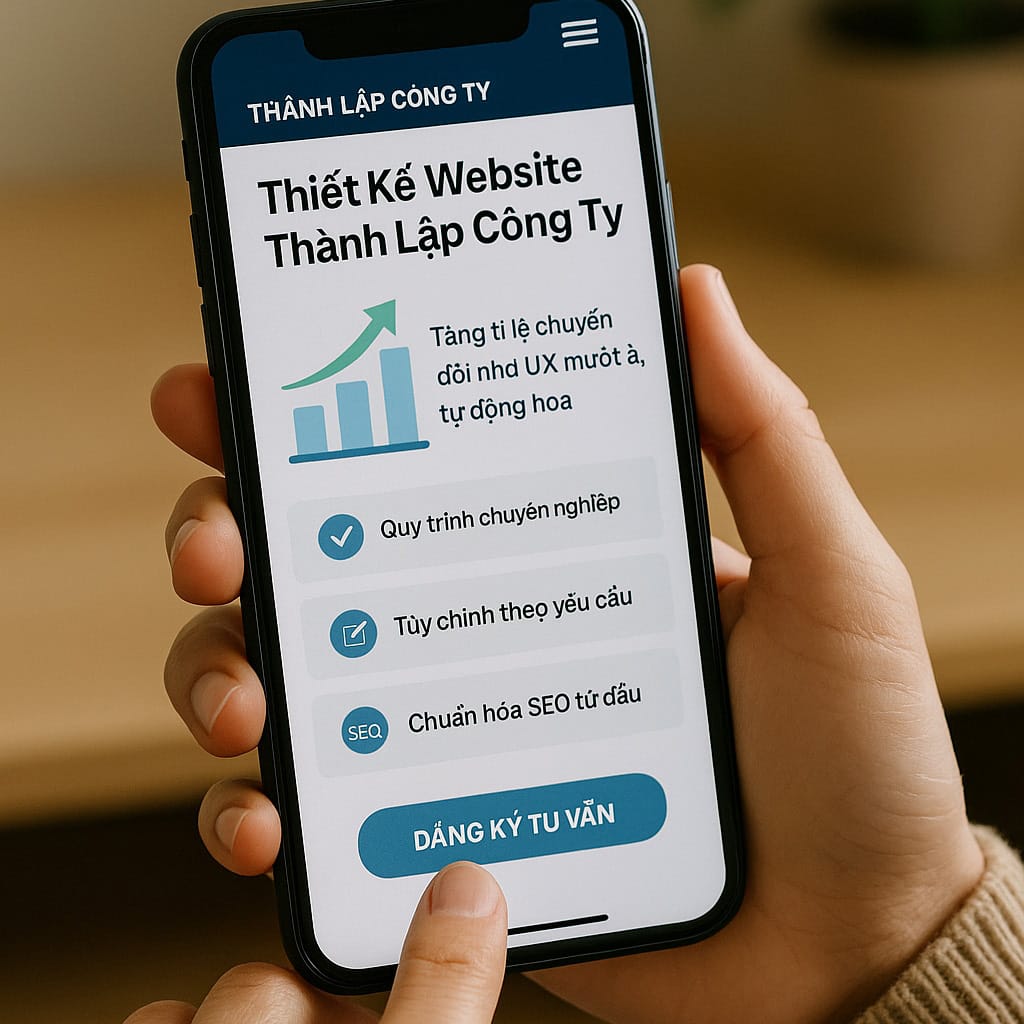 Thiết kế website thành lập công ty – Tăng trưởng thời đại số