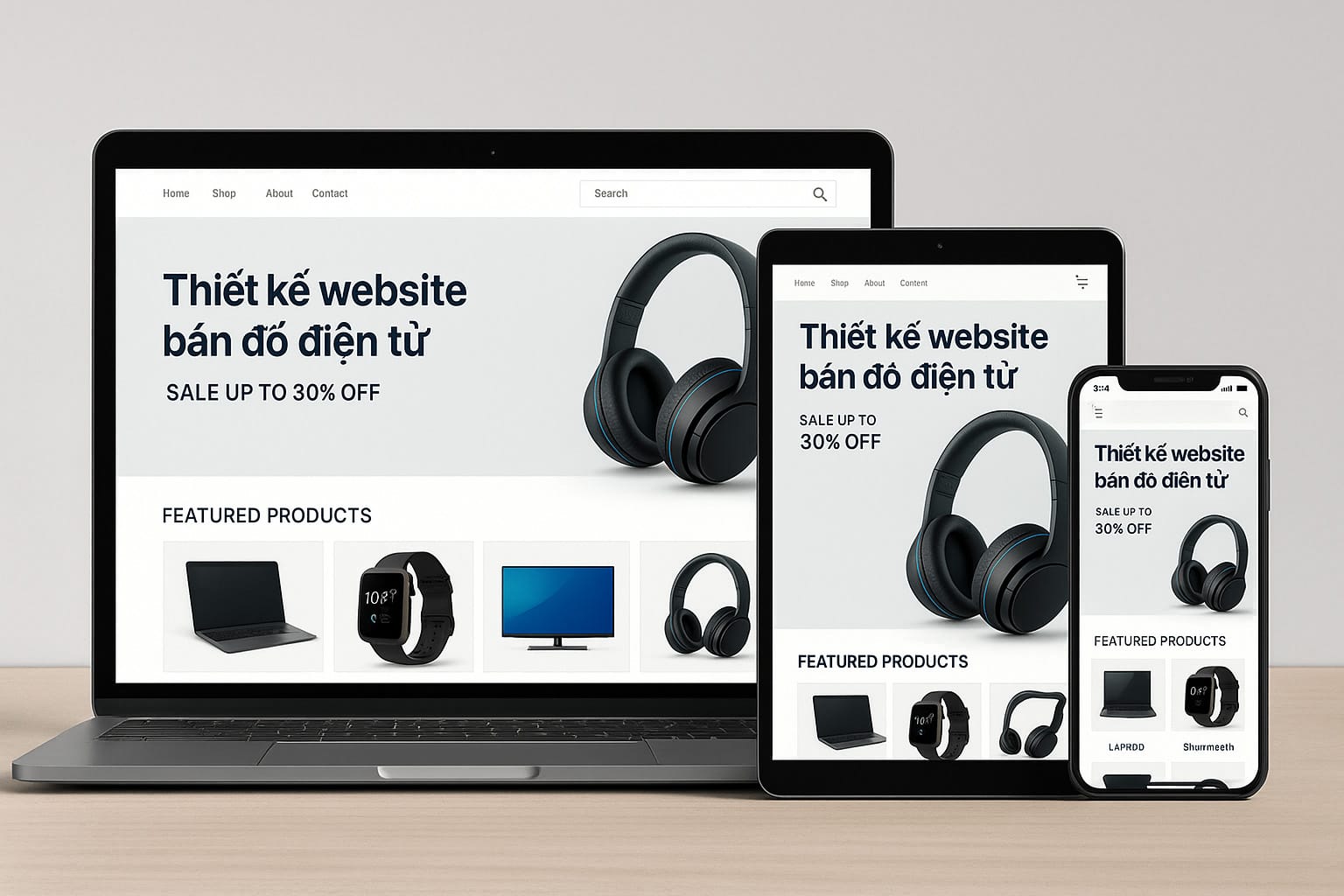 Thiết Kế Website Bán Đồ Điện Tử Chuẩn SEO, Giao Diện Đẹp