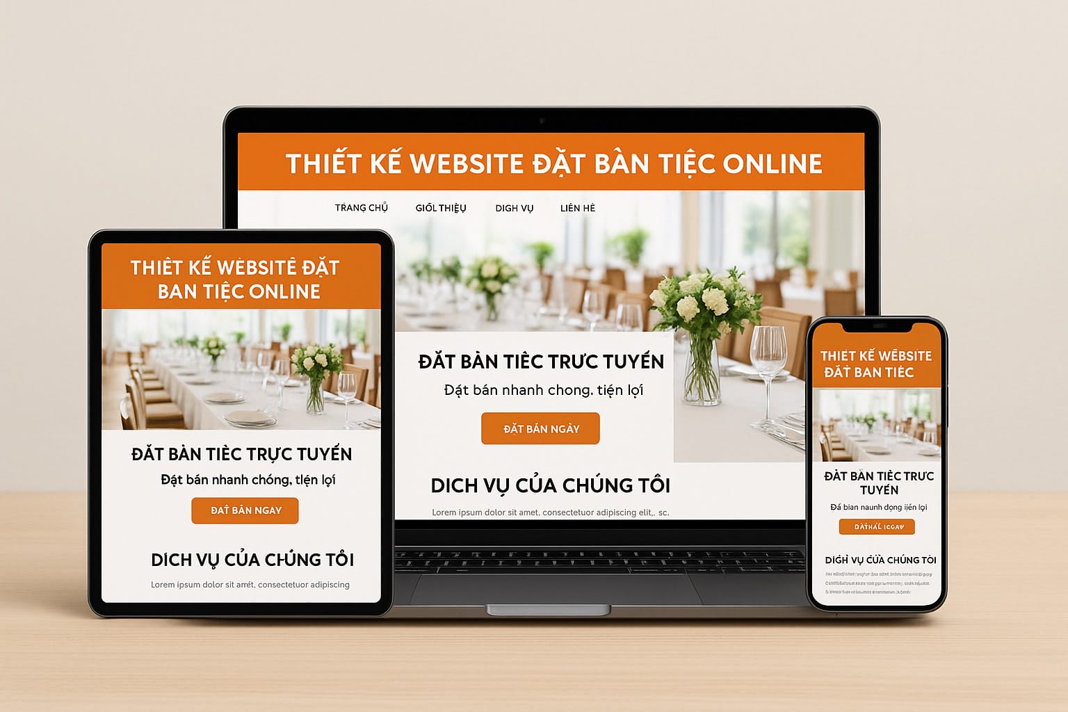 Thiết kế Website Đặt Bàn Tiệc Online Chuyên Nghiệp, Chuẩn SEO