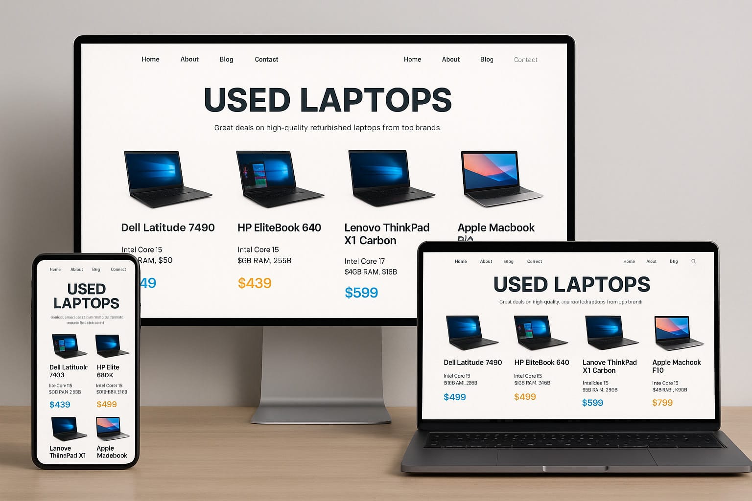 Thiết Kế Website Laptop Cũ Chuẩn SEO – Tăng Doanh Thu Ngay