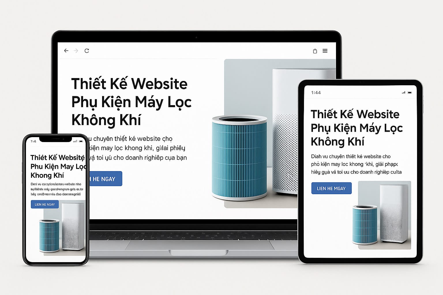 Thiết Kế Website Phụ Kiện Máy Lọc Không Khí Tối Ưu Bán Hàng